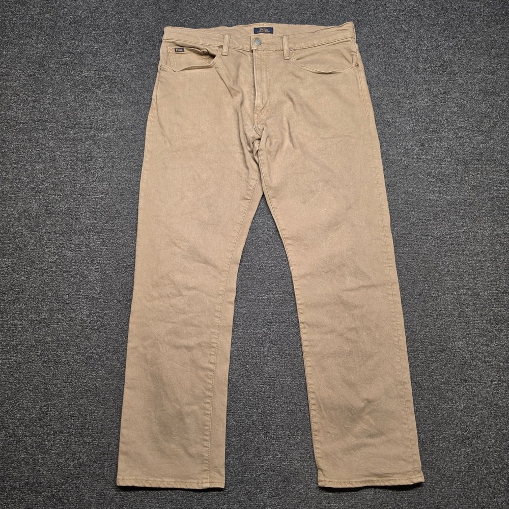 Polo Ralph Lauren Hampton Relaxed Straight Tan Khaki Pants Mens 33x30 Casual